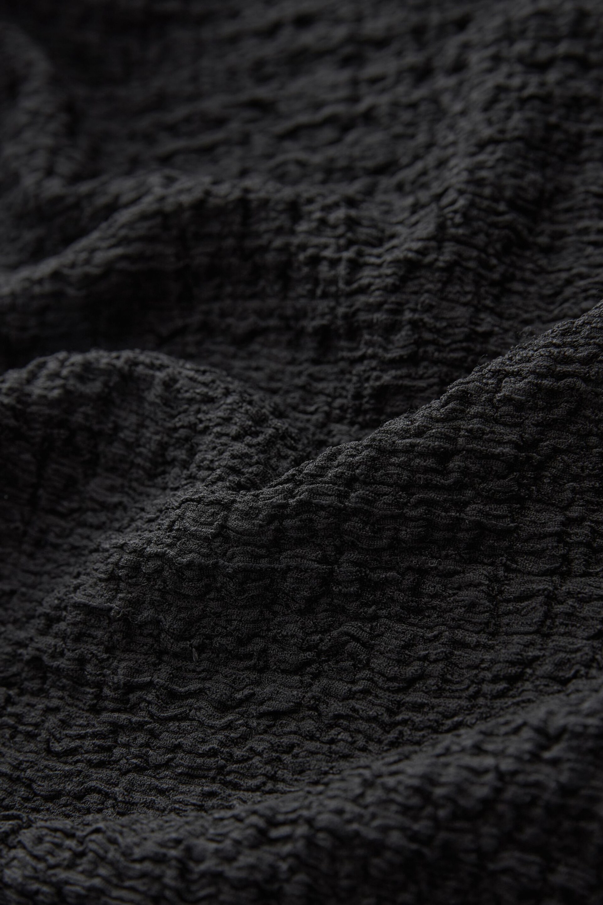 Black Long Sleeve Textured Collared Polo Shirt - Image 2 of 5