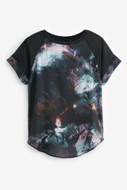 Blurred Floral Woven Mix Short Sleeve Raglan T-Shirt - Image 6 of 7