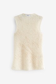 Ecru Cream Sleeveless Textured Tank Top - Image 5 of 6