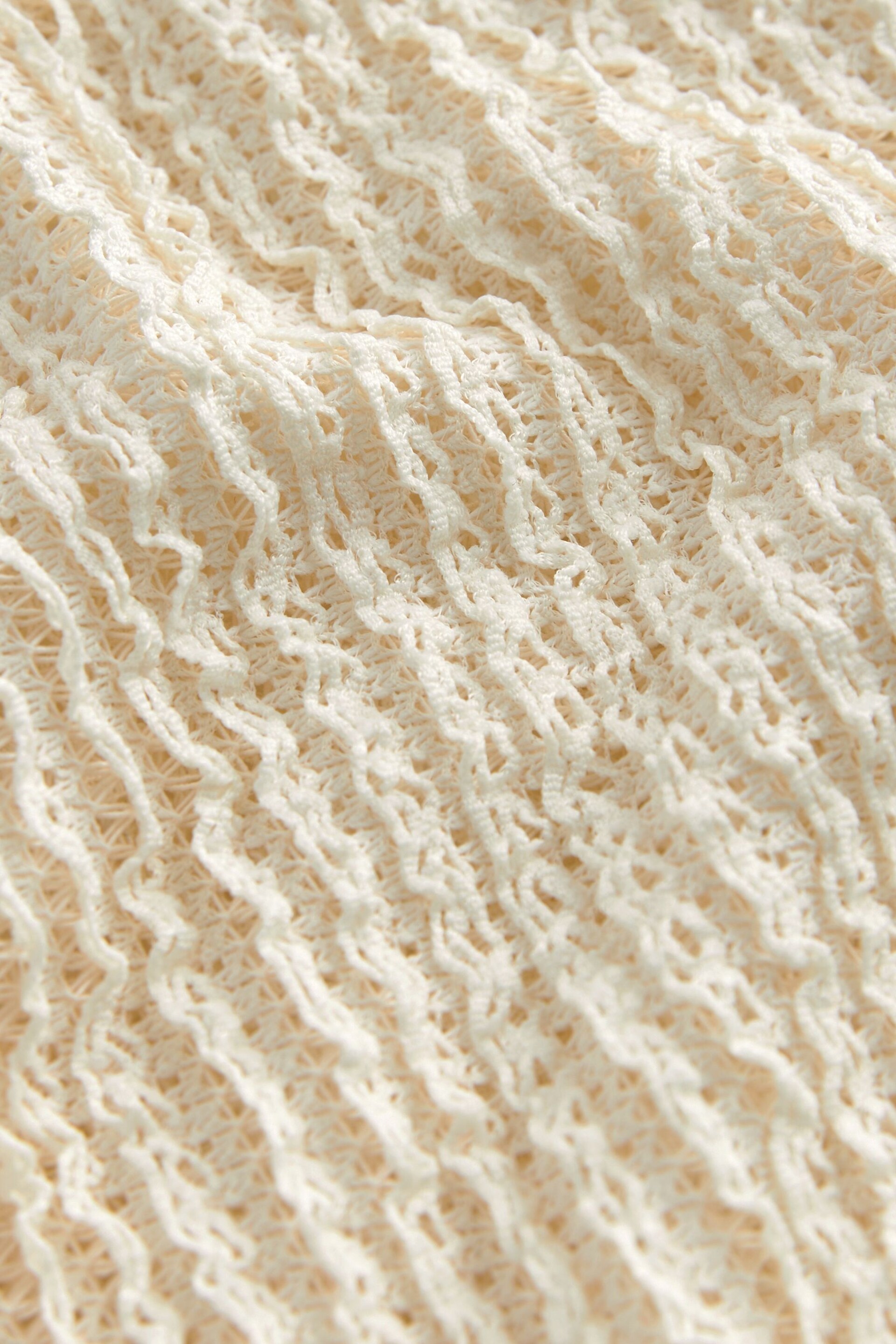 Ecru Cream Sleeveless Textured Tank Top - Image 6 of 6