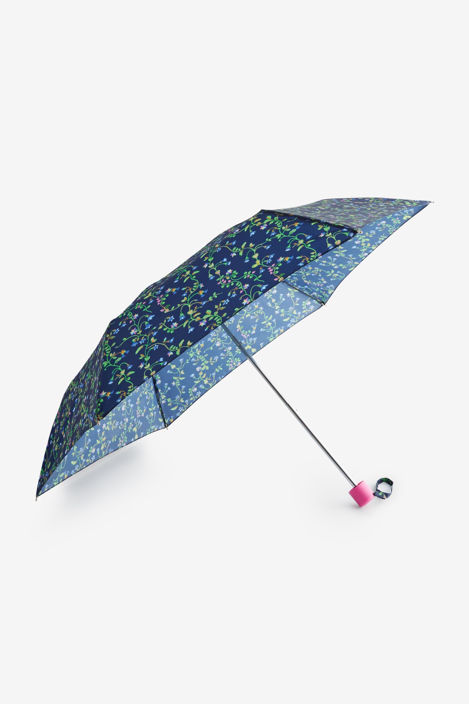 Cath Kidston Navy Floral Print Compact Umbrella - Image 1 of 2
