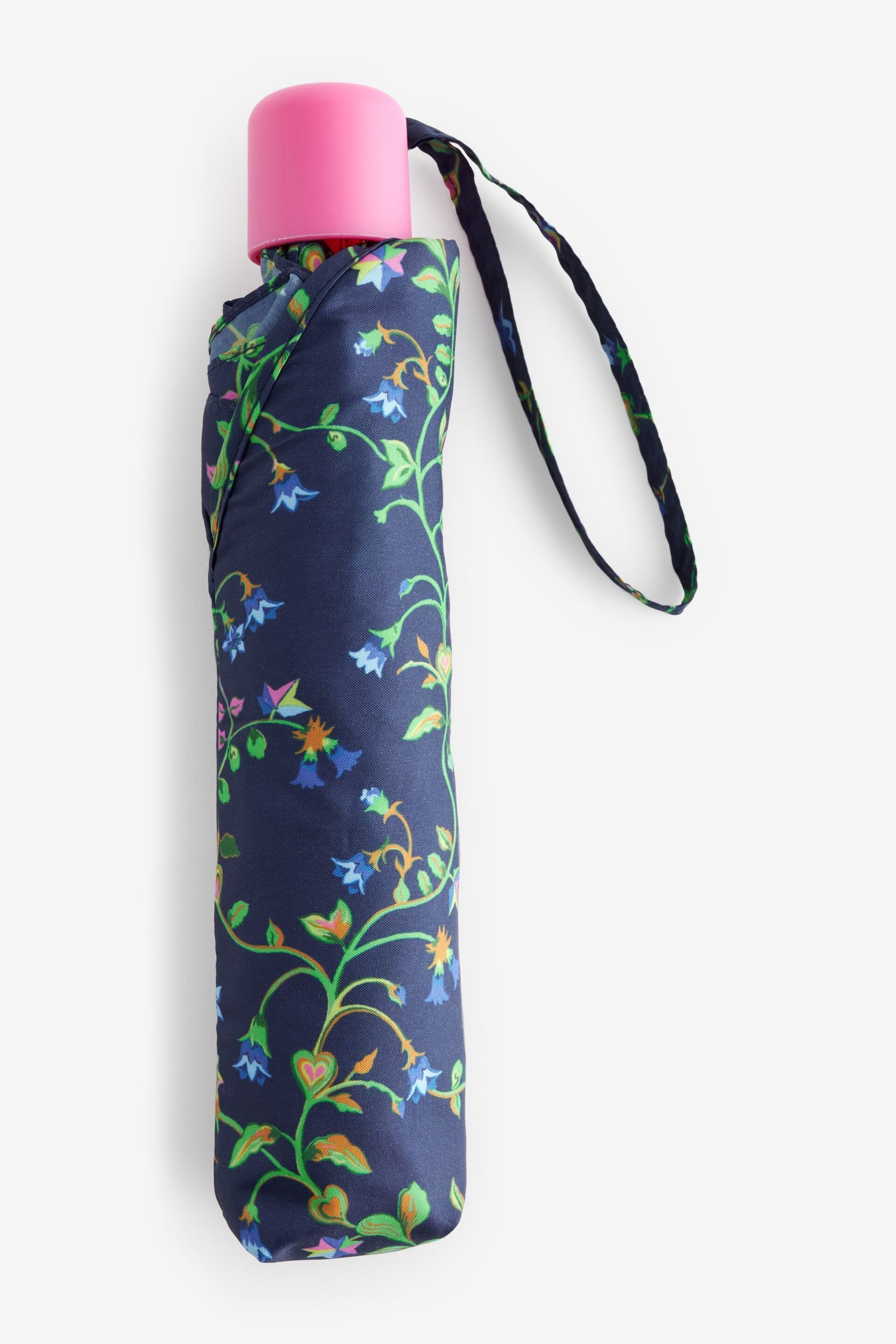 Cath Kidston Navy Floral Print Compact Umbrella - Image 2 of 2