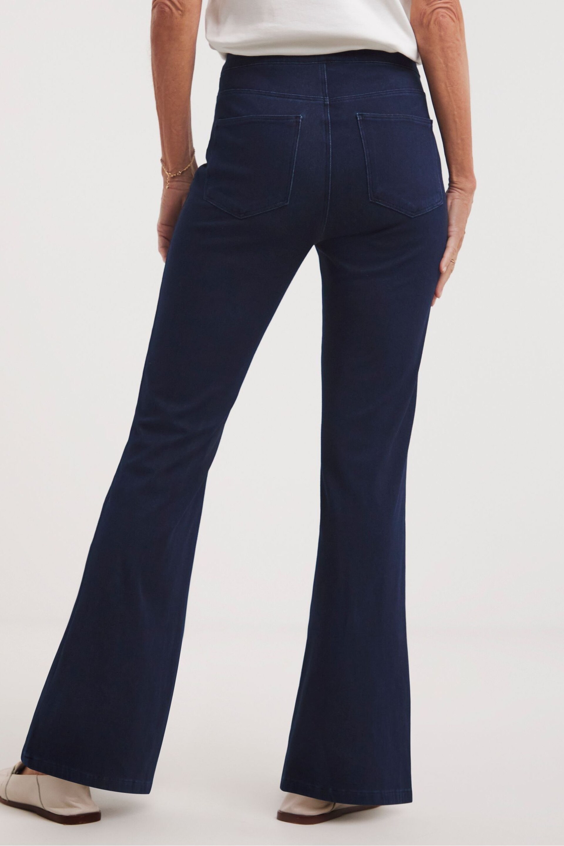 JD Williams Indigo Blue Bootcut Jersey Denim Jeggings - Image 2 of 4