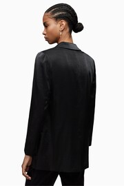 AllSaints Black Aleida Shine Blazer - Image 2 of 7