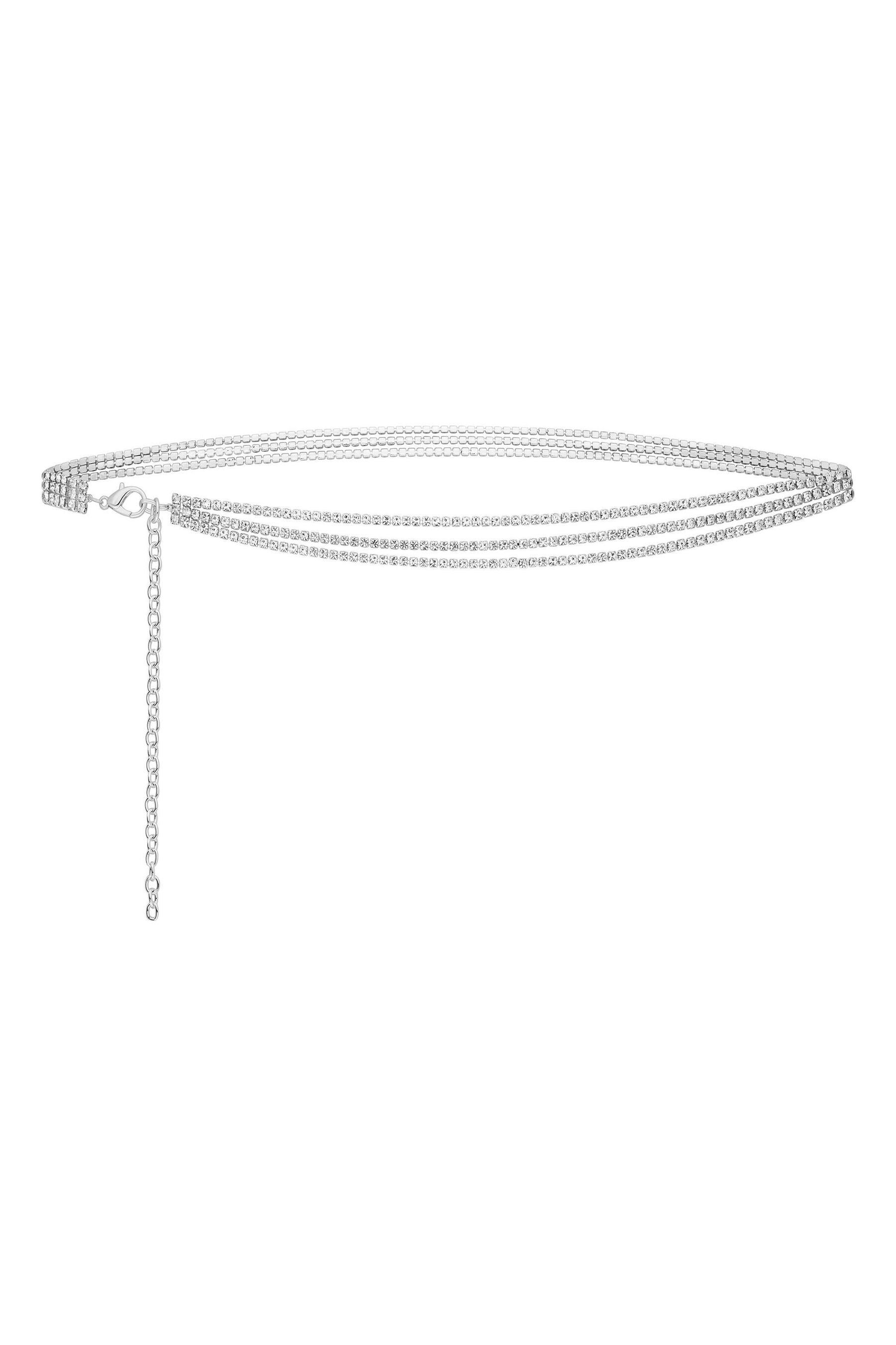 Buy Mood Silver Crystal Layered Chain Belt from Next Australia