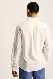 Joules Linen Blend White Plain Long Sleeve Shirt - Image 2 of 4