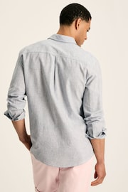 Joules Linen Blend Blue Stripe Plain Long Sleeve Shirt - Image 2 of 7
