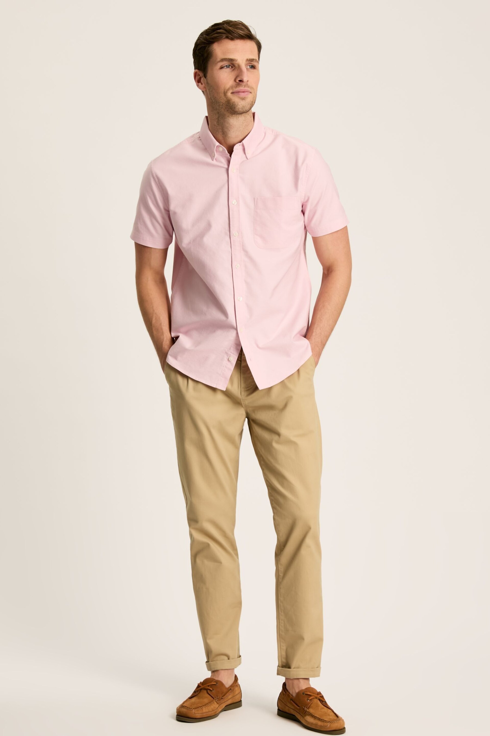 Joules Oxford Pink Short Sleeve Classic Fit Shirt - Image 3 of 7