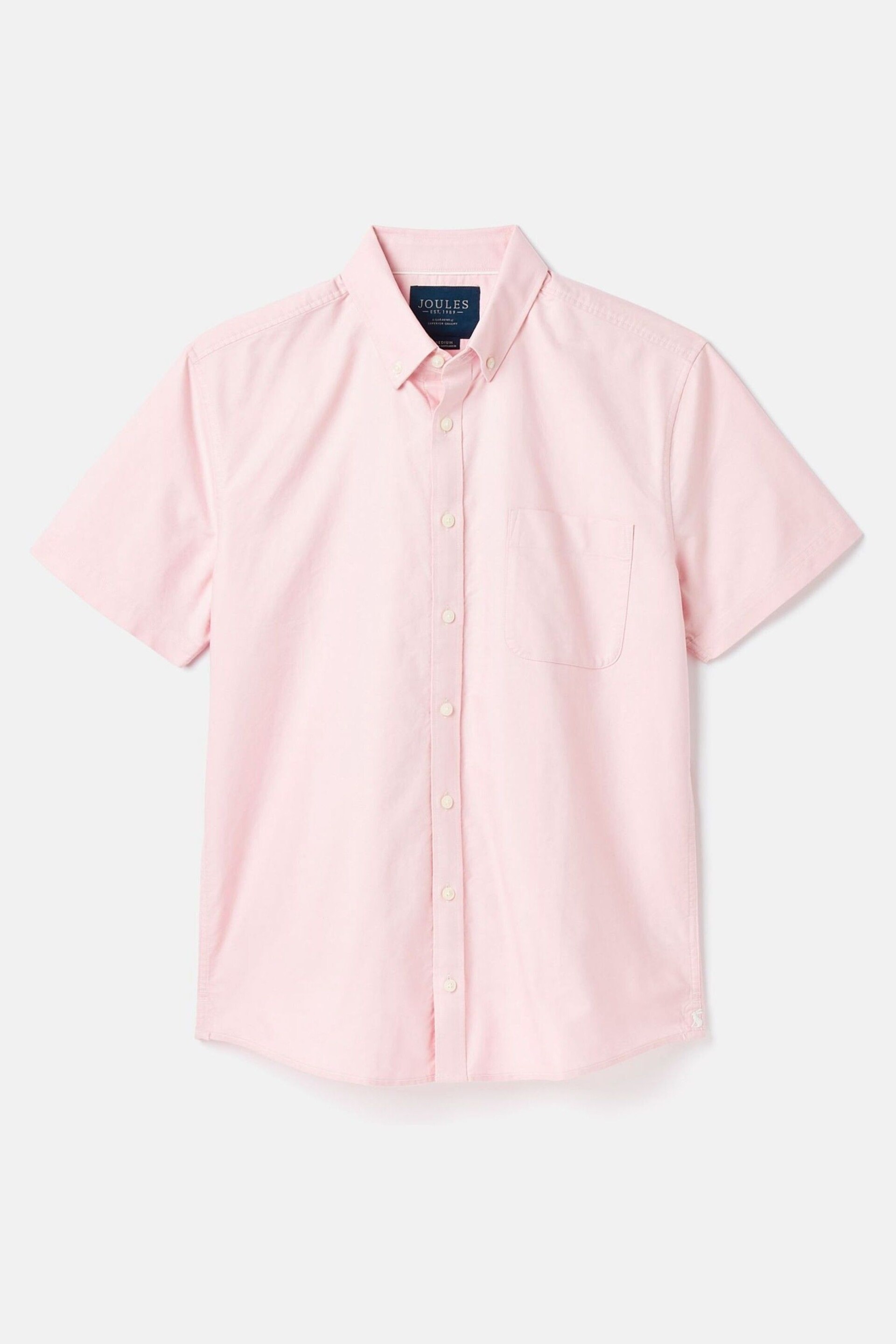 Joules Oxford Pink Short Sleeve Classic Fit Shirt - Image 6 of 7