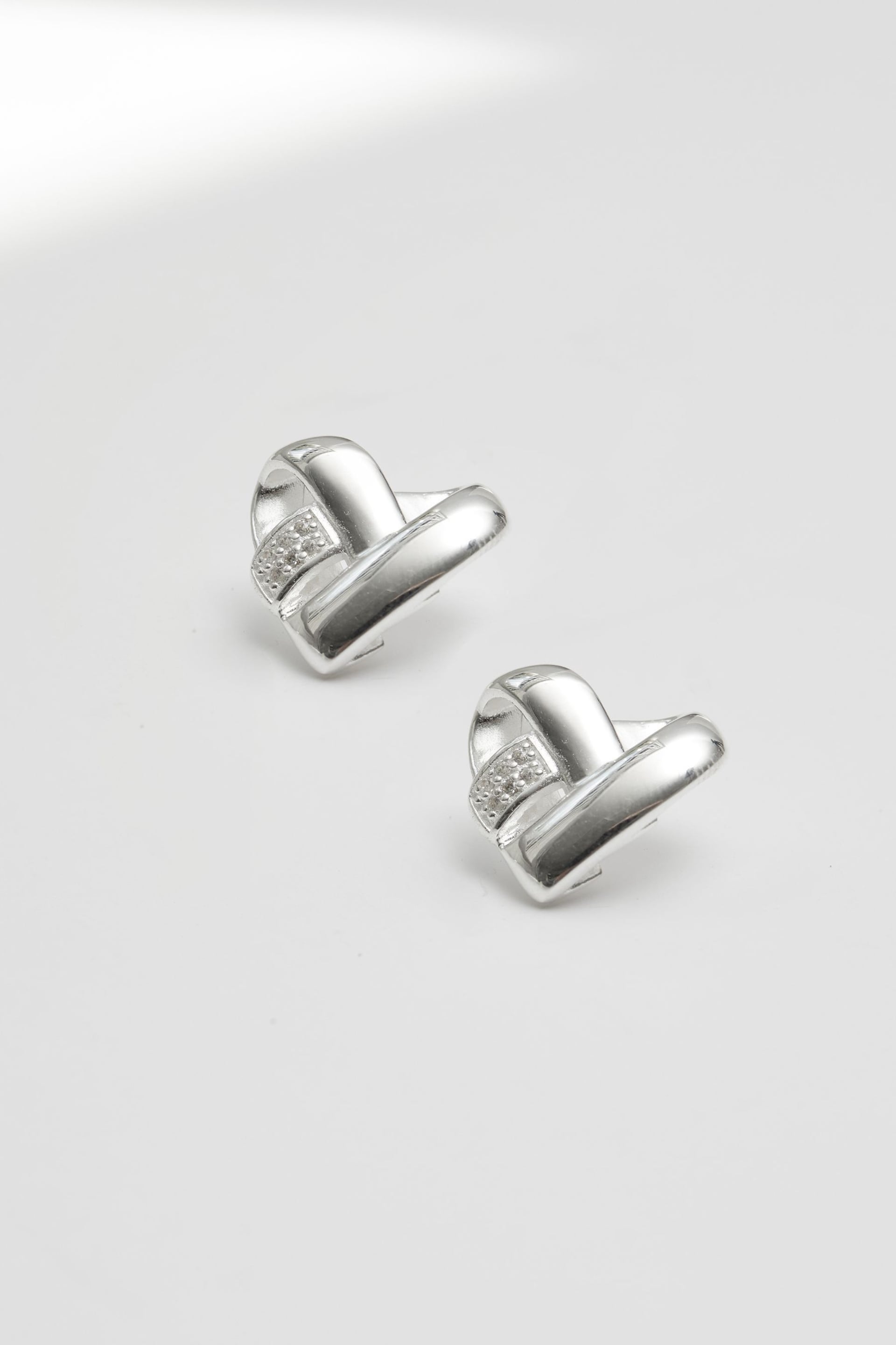 Simply Silver Sterling Silver 925 Knotted Heart Earrings - Image 1 of 3