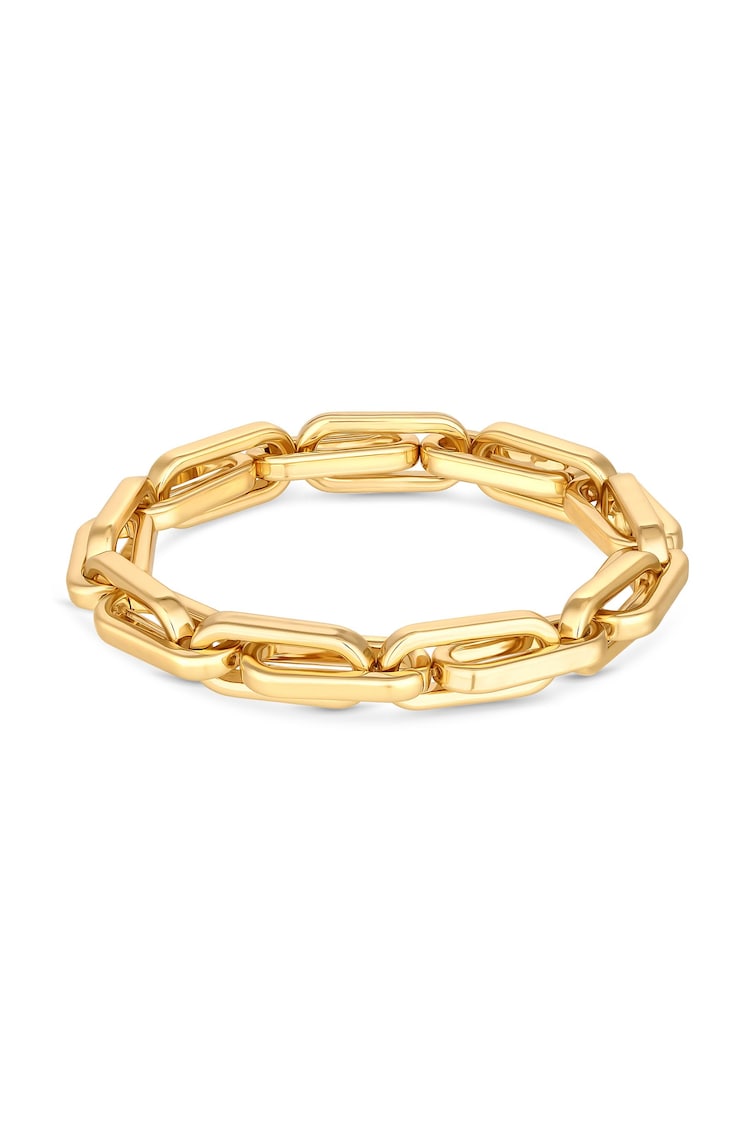 Jon Richard Gold Tone Polished Chain Stretch Bracelet - Image 2 of 4