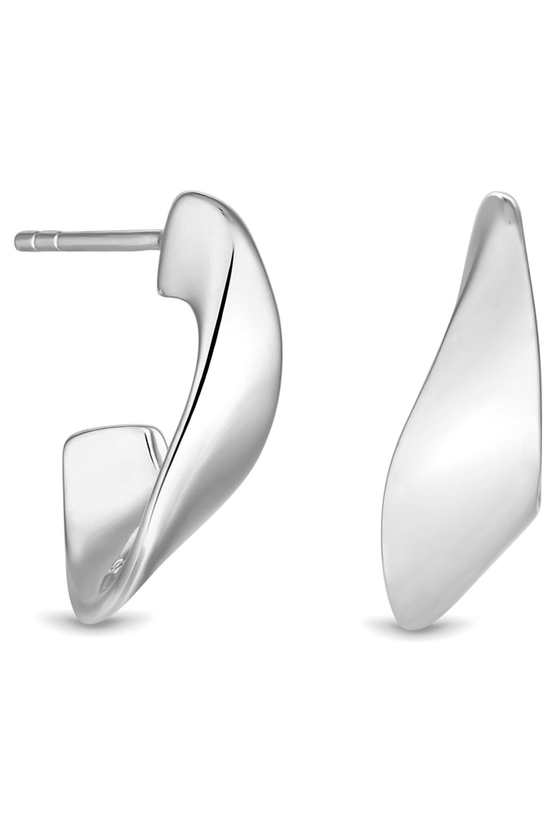 Simply Silver Sterling Silver 925 Clean Polished Twist Hoop Earrings - Image 2 of 3