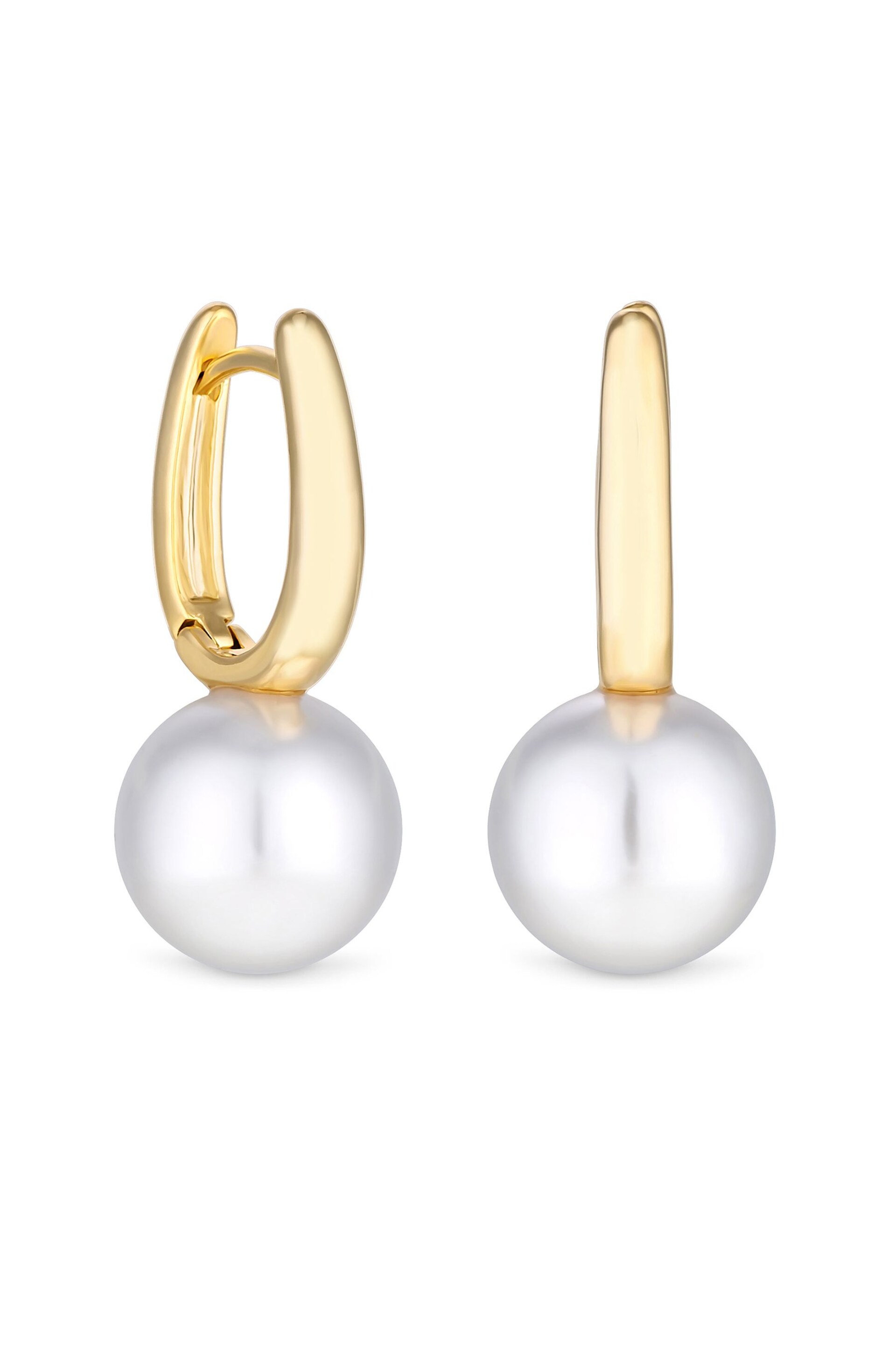 Jon Richard Gold Tone Pearl Drop Hoop Earrings - Image 1 of 2