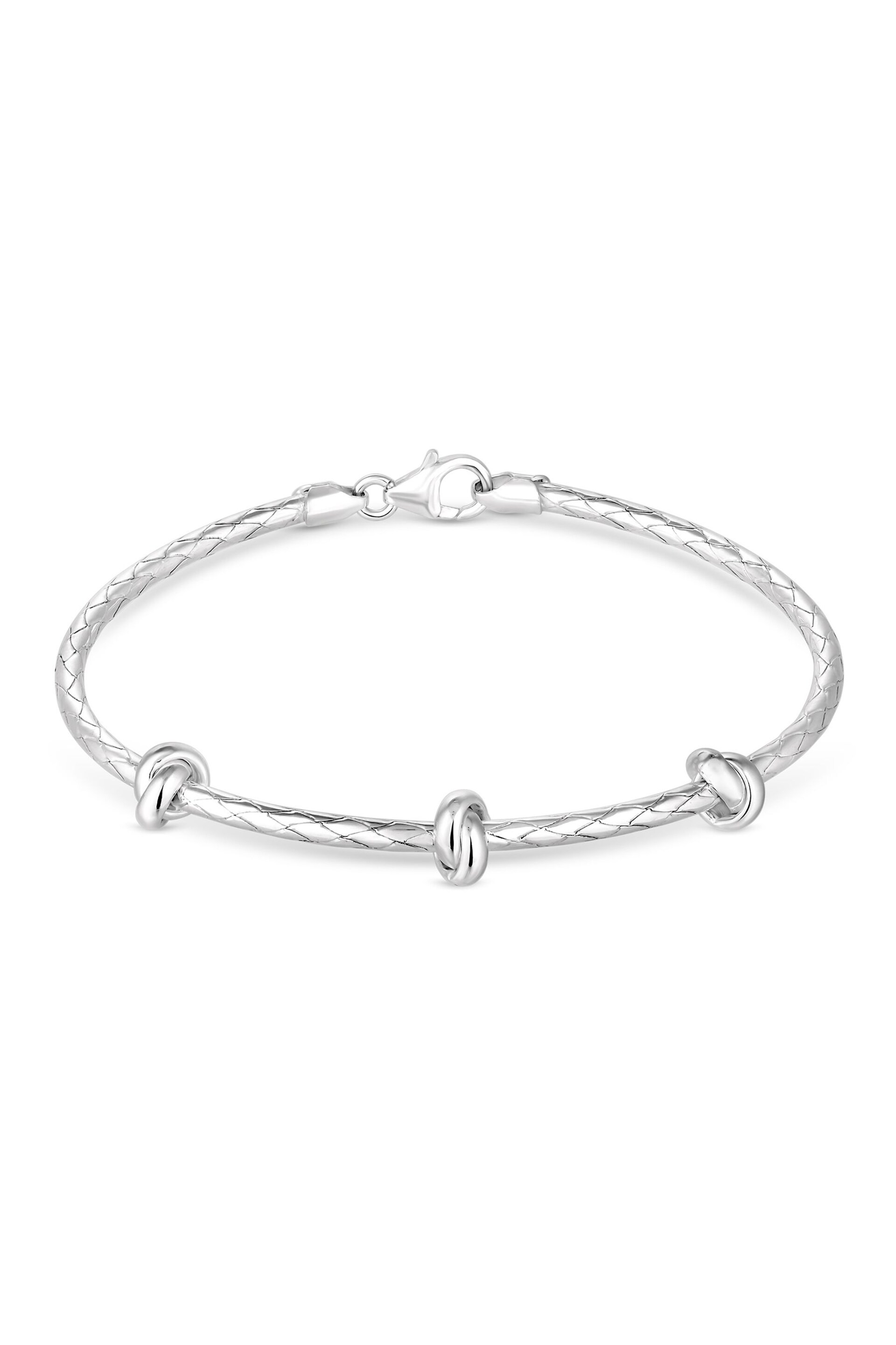 Simply Silver Silver Tone Polished Knot Bangle Bracelet - Image 1 of 3