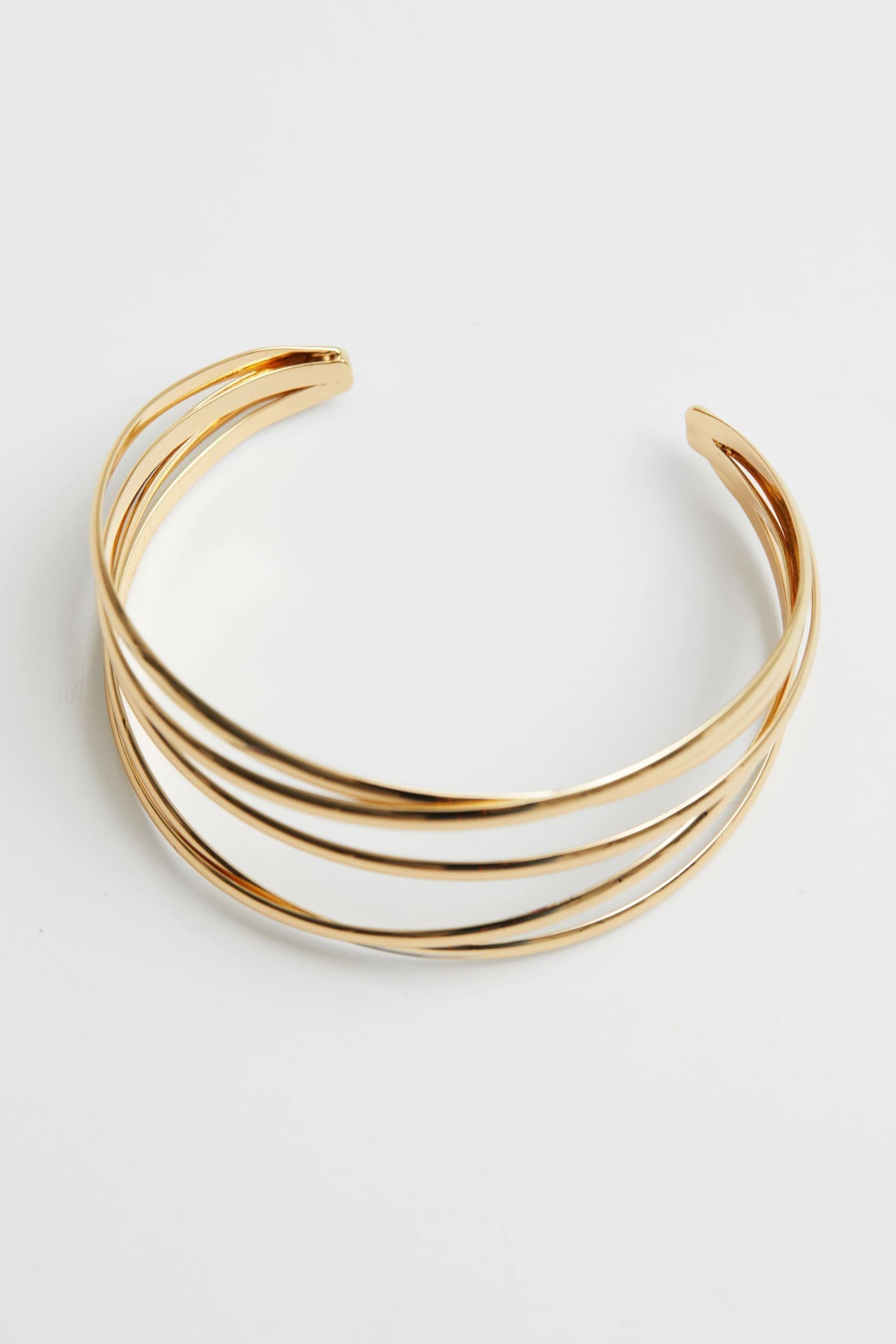 Jon Richard Gold Tone Polished Weave Cuff Bangle Bracelet - Image 1 of 2