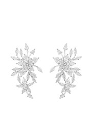 Jon Richard Silver Tone Crystal Starburst Earrings - Image 1 of 2