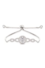 Jon Richard Silver Tone Cubic Zirconia Halo Infinity Crystal Toggle Bracelet in a Gift Box - Image 3 of 3