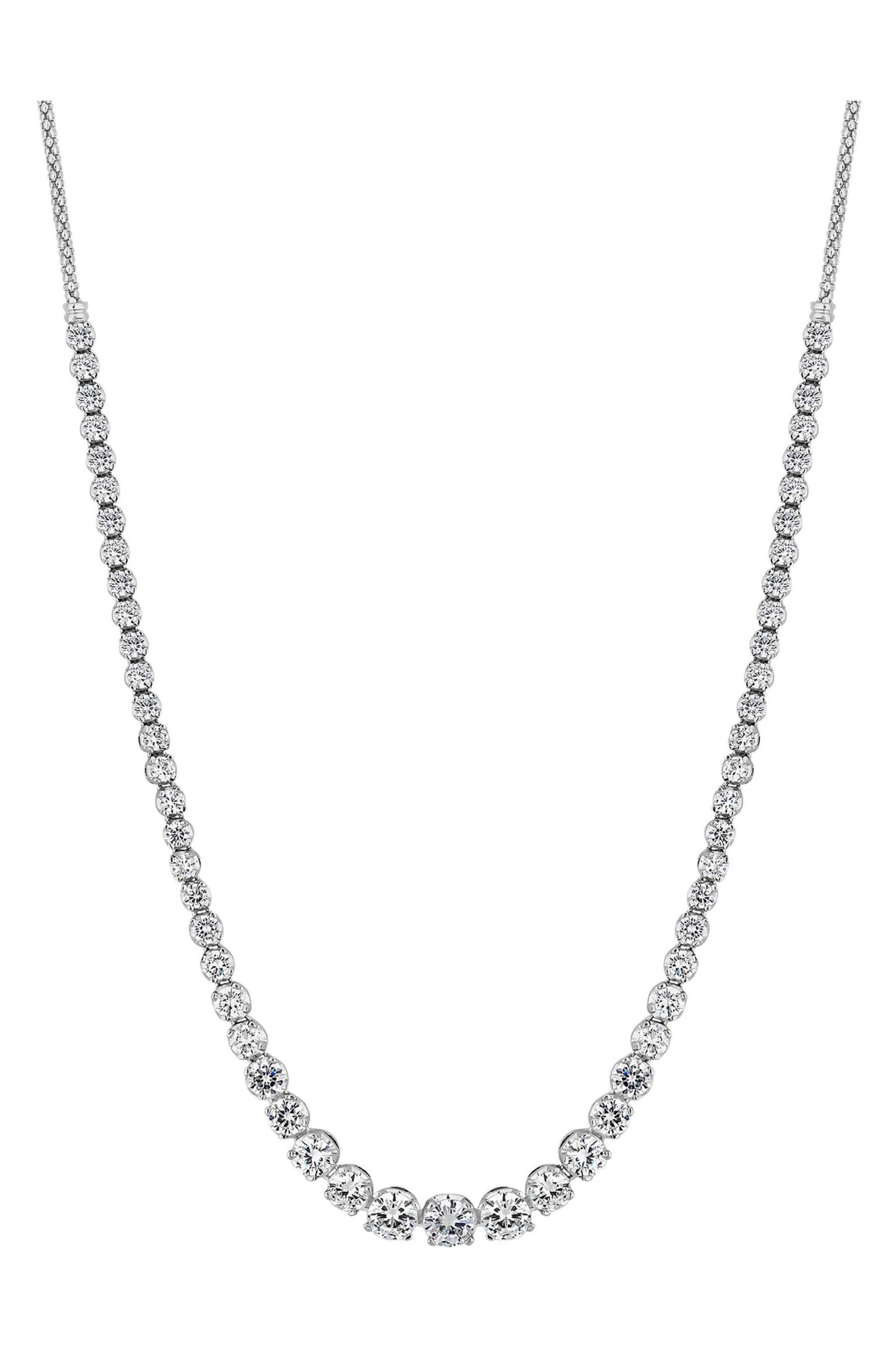 Jon Richard Silver Cubic Zirconia Graduated Tennis Necklace in a Gift Box - Image 1 of 2