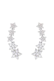 Jon Richard Silver Tone Star Cubic Zirconia Climber Earrings - Image 1 of 4