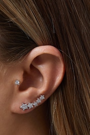 Jon Richard Silver Tone Star Cubic Zirconia Climber Earrings - Image 2 of 4