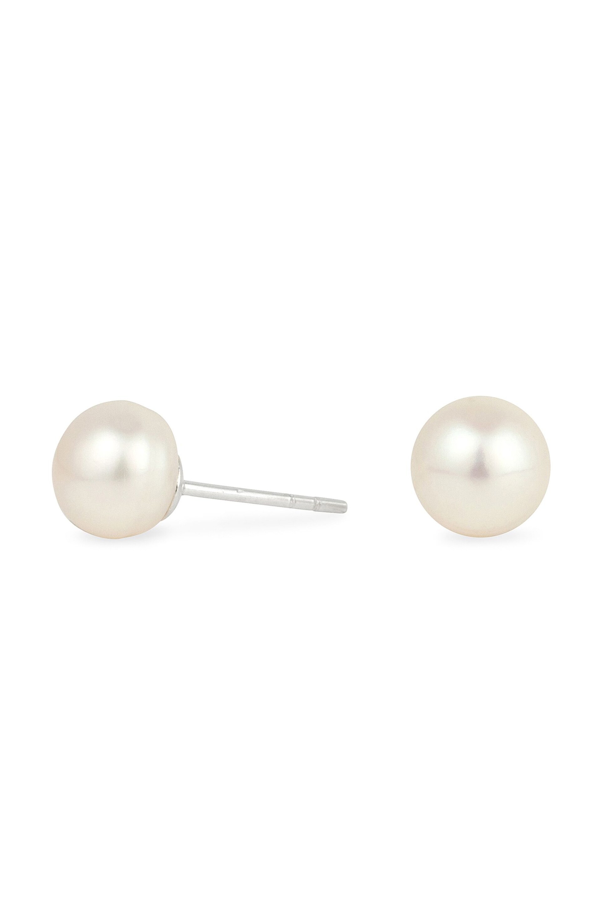 Simply Silver Silver Tone 8mm Fresh Water Pearl Studs Earrings - Image 1 of 1