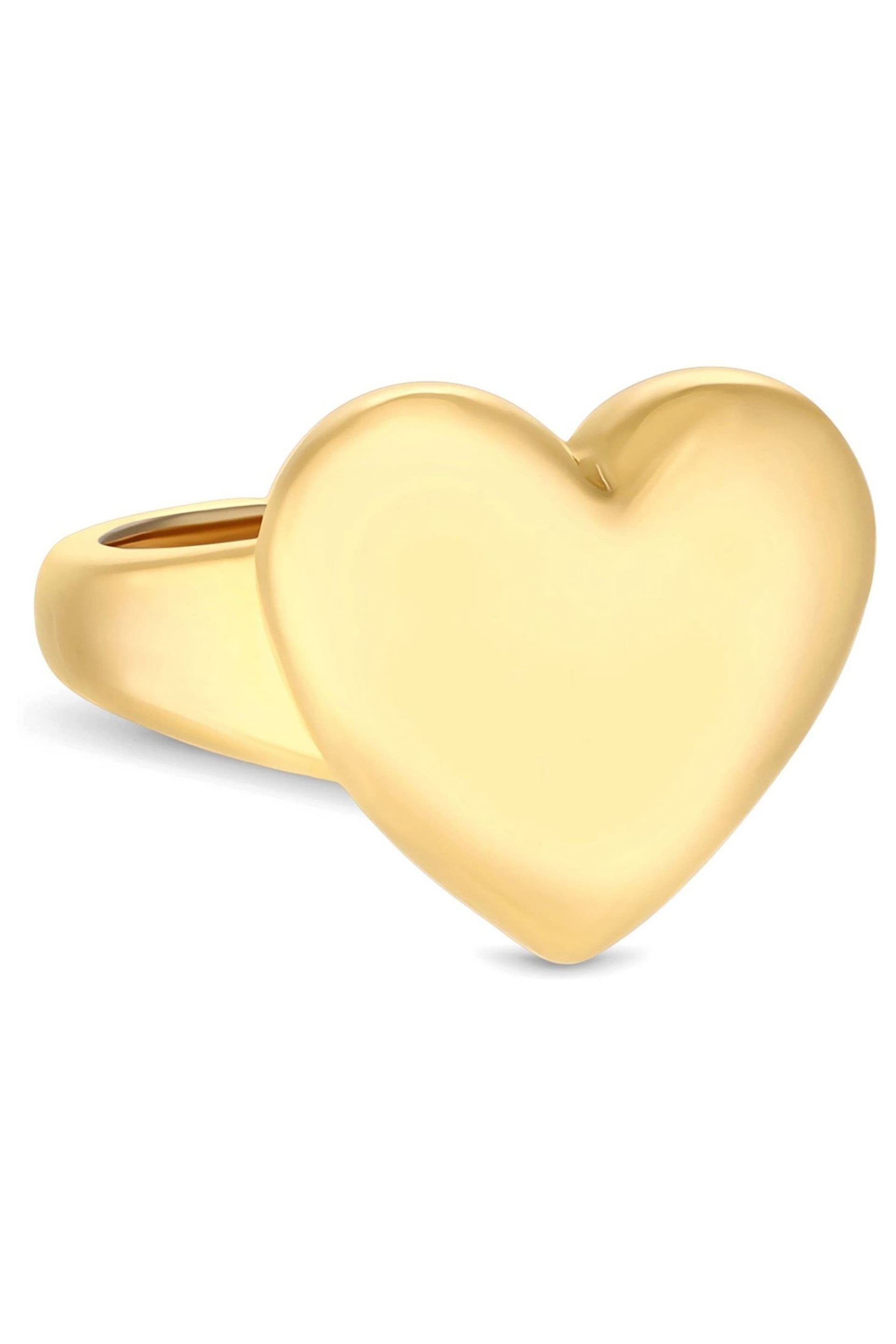 Jon Richard Gold Tone Adjustable Polished Heart Ring - Image 2 of 2