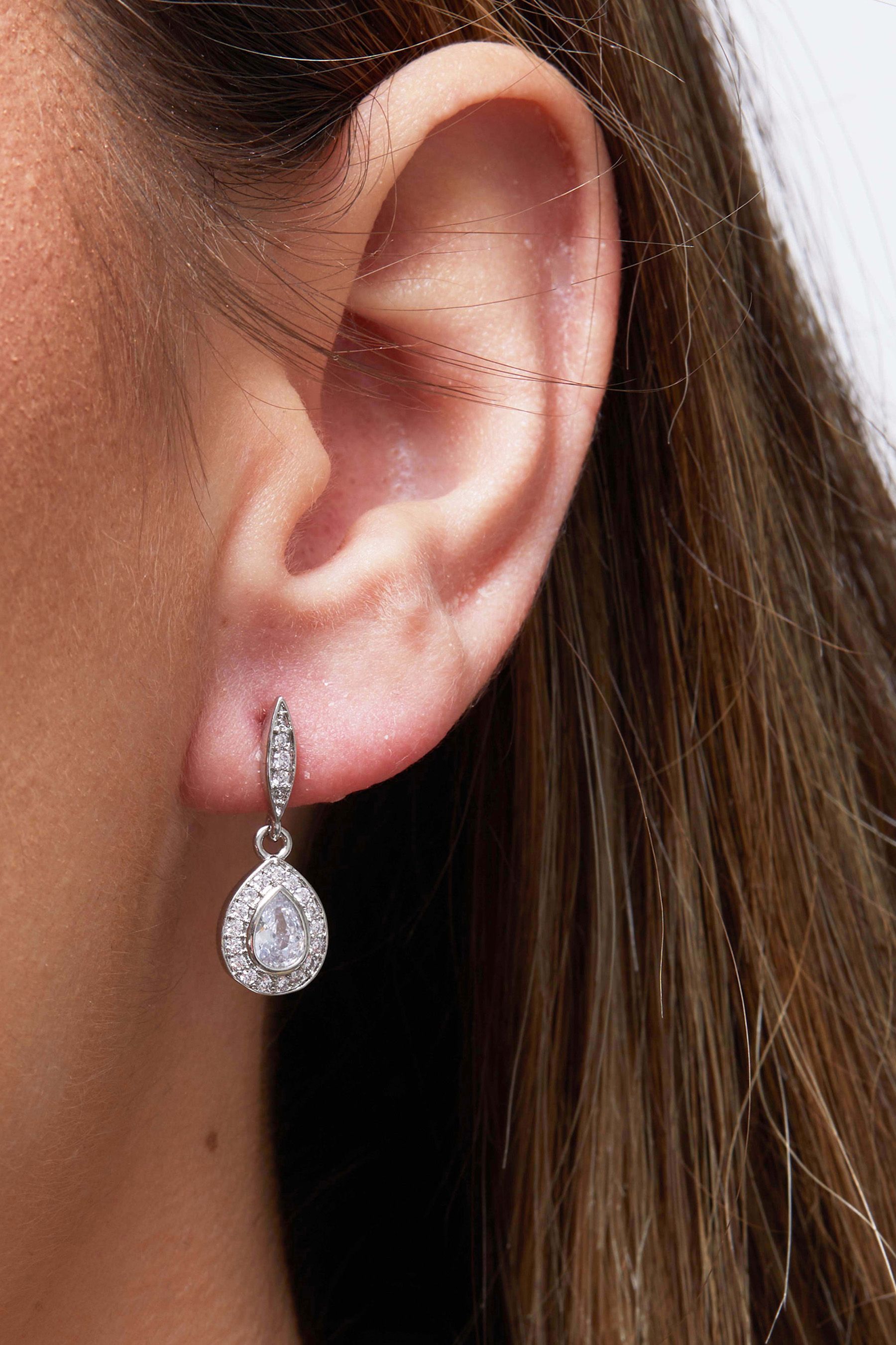 Buy Jon Richard Silver Tone Cubic Zirconia Pear Drop Earrings from Next Canada