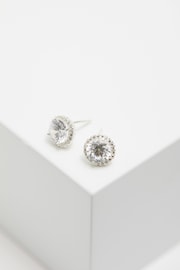 Simply Silver Sterling Silver 925 Cubic Zirconia Pave Surround Stud Earrings - Image 1 of 2