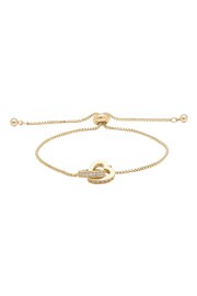 Jon Richard Gold Tone Interlink Heart Toggle Bracelet - Image 1 of 1