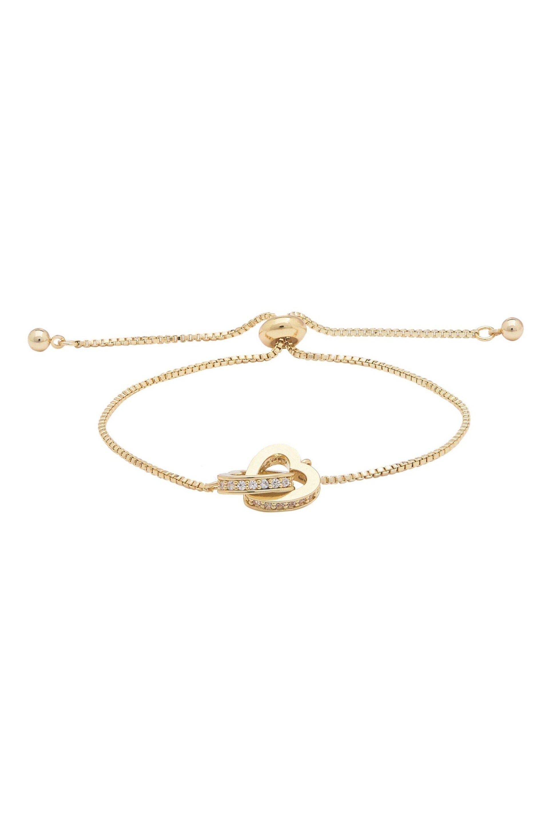 Jon Richard Gold Tone Interlink Heart Toggle Bracelet - Image 1 of 1