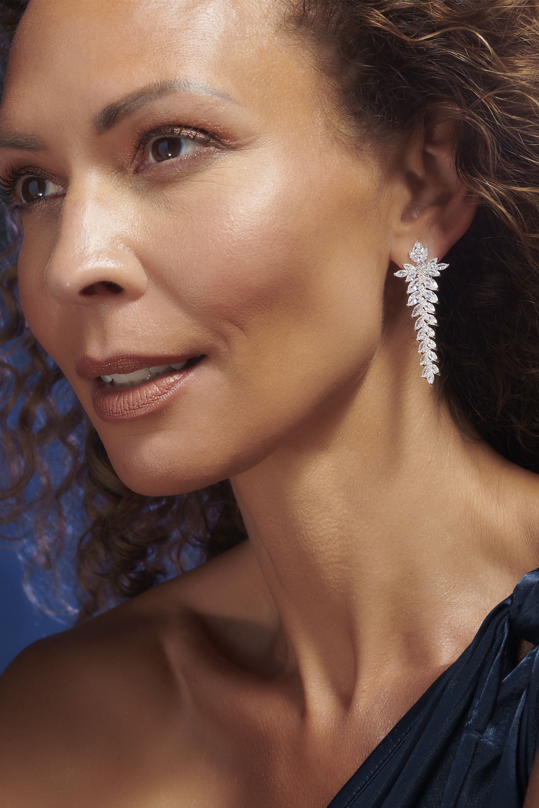 Buy Jon Richard Silver Tone Cubic Zirconia Crystal Statement Clip On Earrings from the Next UK online shop