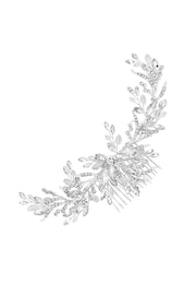 Jon Richard Silver Tone Crystal Beaded Sprig Leaf Wreath Comb - Image 2 of 2