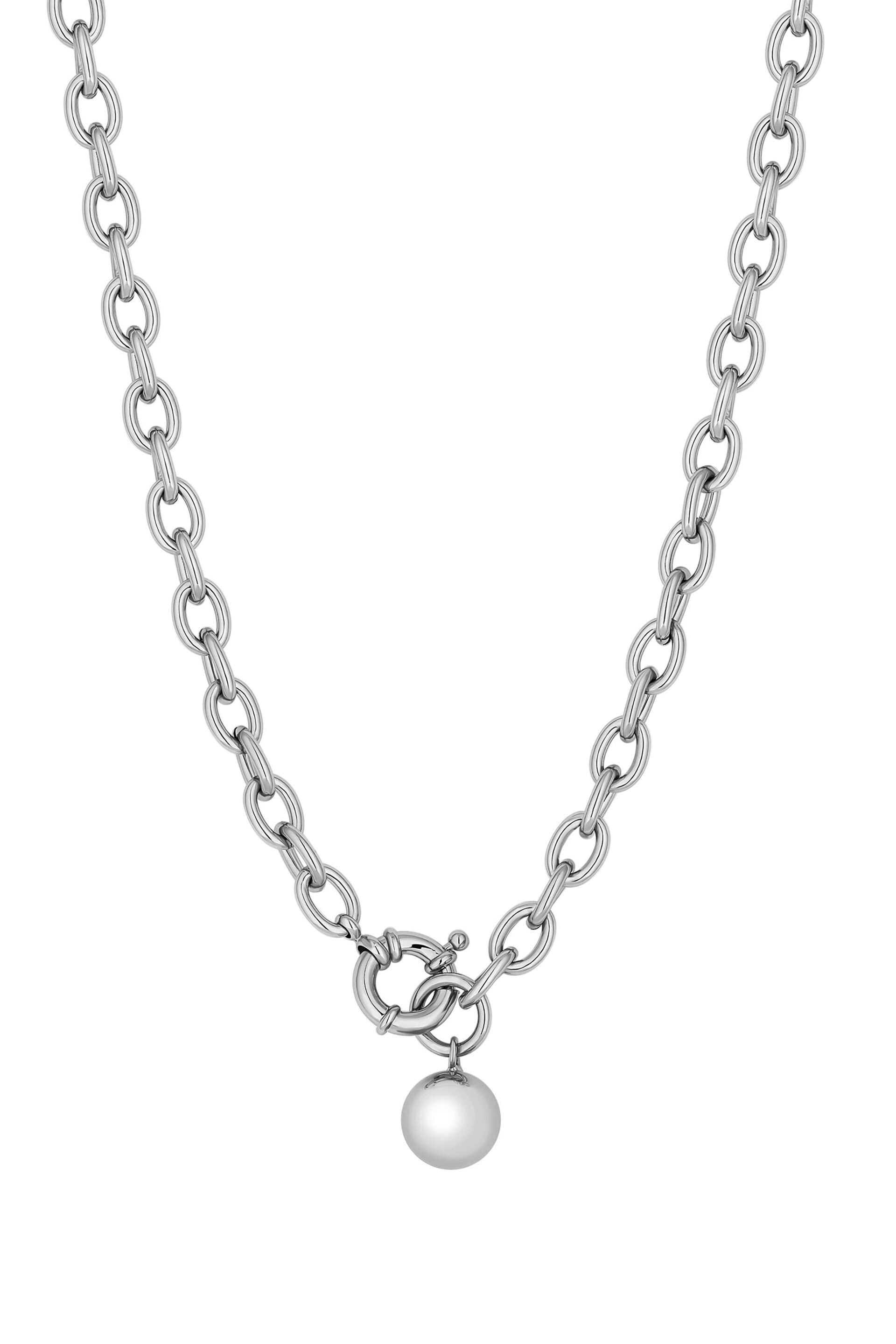 Jon Richard Silver Tone Polished Ball Necklace - Image 1 of 4