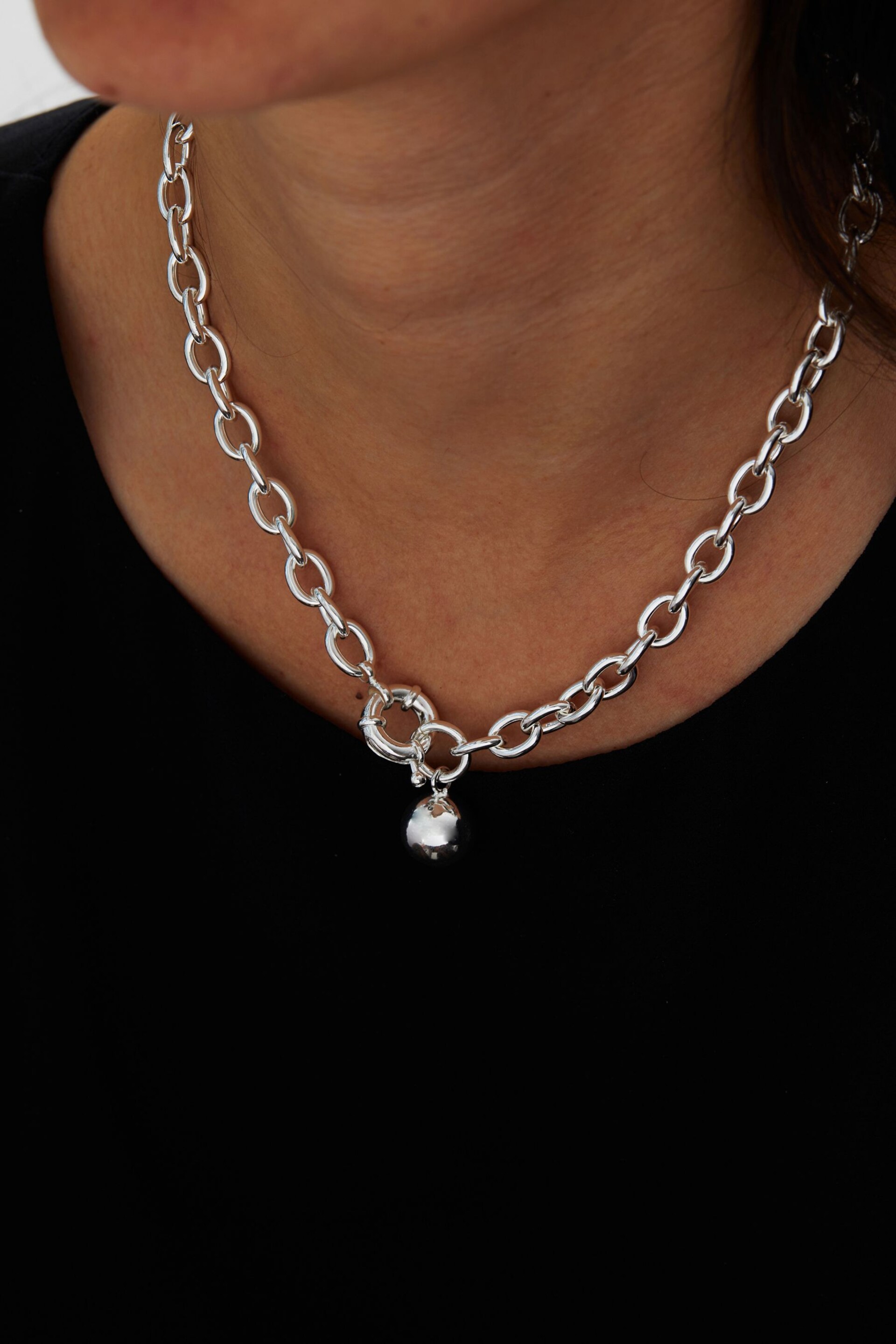 Jon Richard Silver Tone Polished Ball Necklace - Image 4 of 4