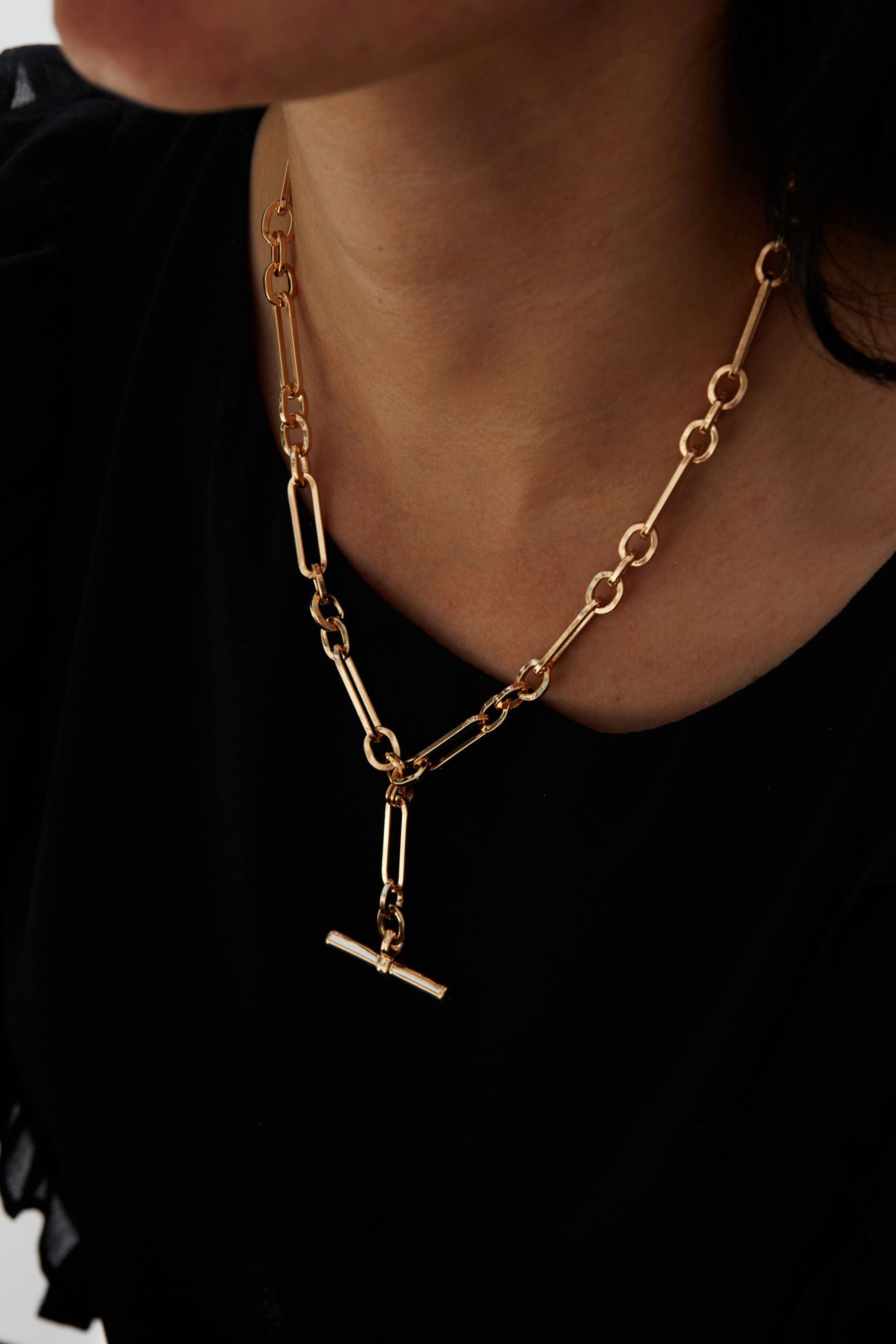 Buy Jon Richard Gold Tone Polished T Bar Necklace from Next Canada
