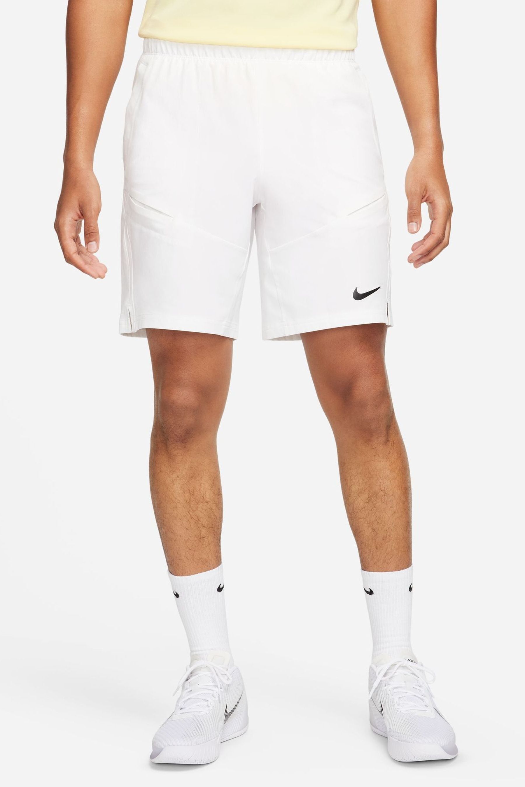 Buy Nike White Dri FIT Advantage Tennis 9 inch Shorts from the Next UK online shop