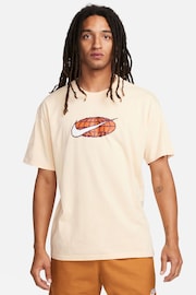 Nike Beige Sportswear Printed Graphic T-Shirt - Image 1 of 4