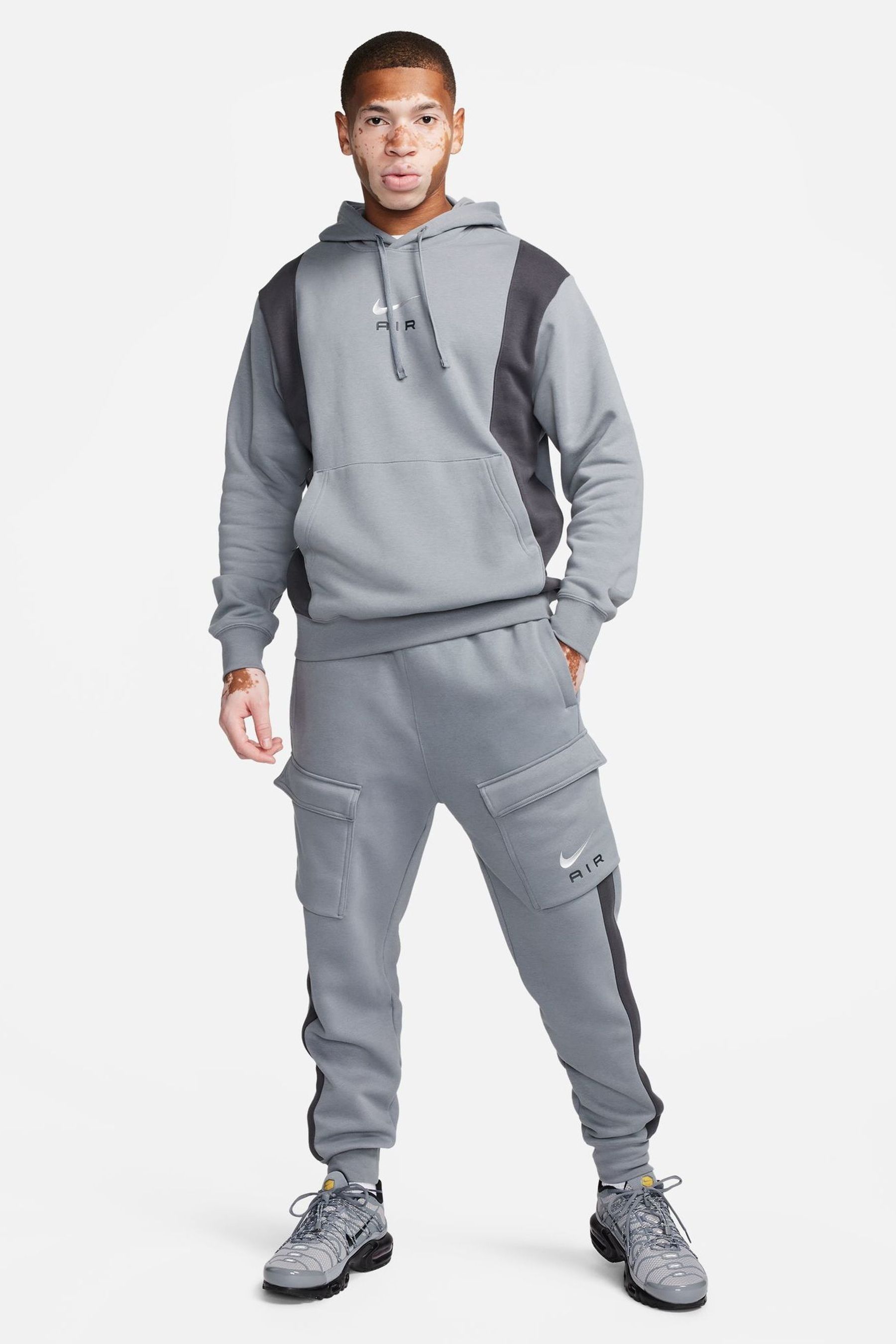 Buy Nike Black Grey Air Fleece Cargo Joggers from Next Ireland