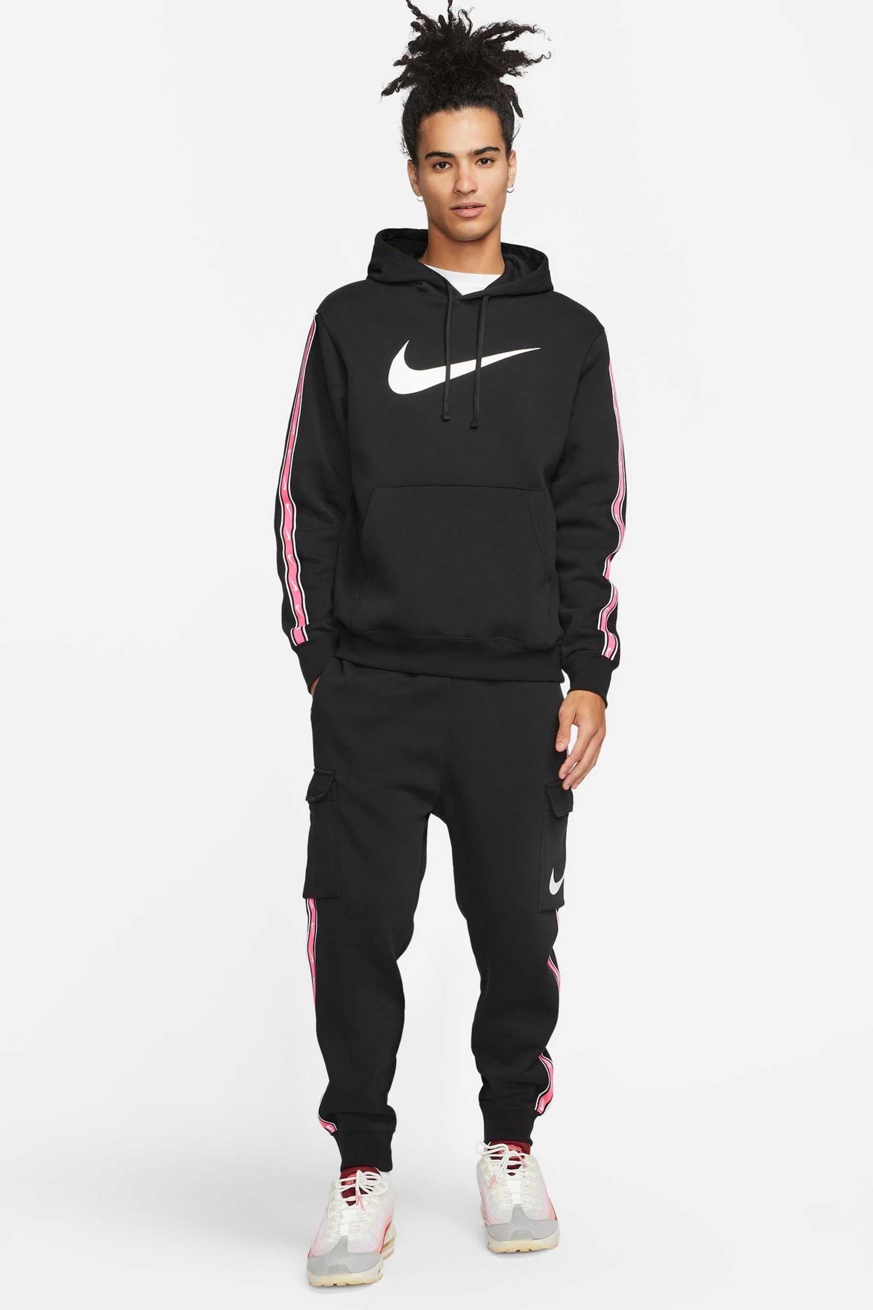 Pink and black nike sweatshirt top