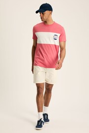 Joules Denton Pink Colourblock Jersey Crew Neck T-Shirt - Image 3 of 6