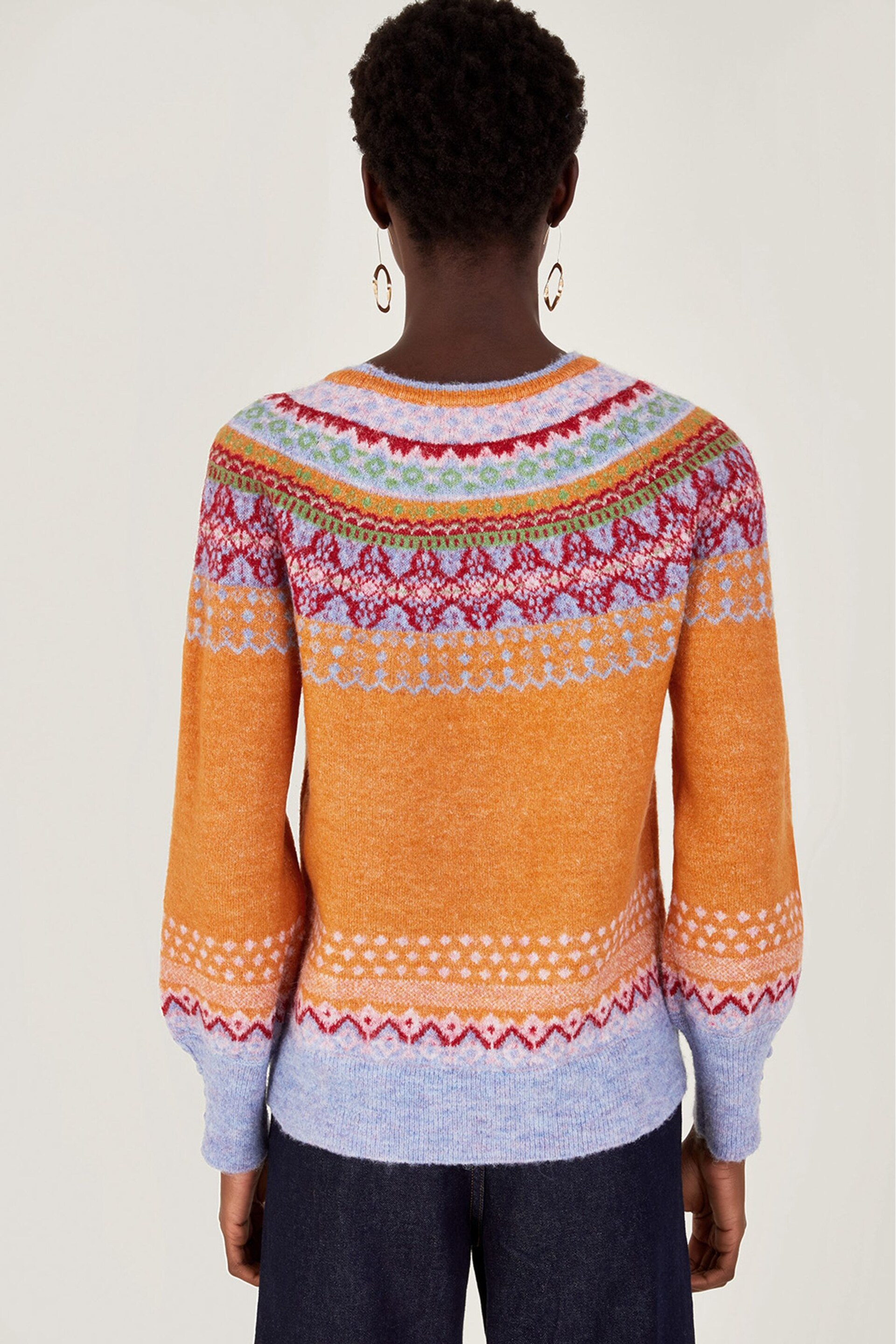 Monsoon Orange Fairisle Pattern Jumper - Image 2 of 5