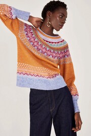 Monsoon Orange Fairisle Pattern Jumper - Image 3 of 5