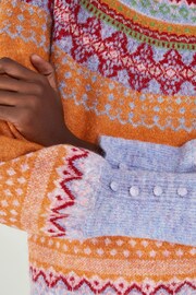 Monsoon Orange Fairisle Pattern Jumper - Image 4 of 5