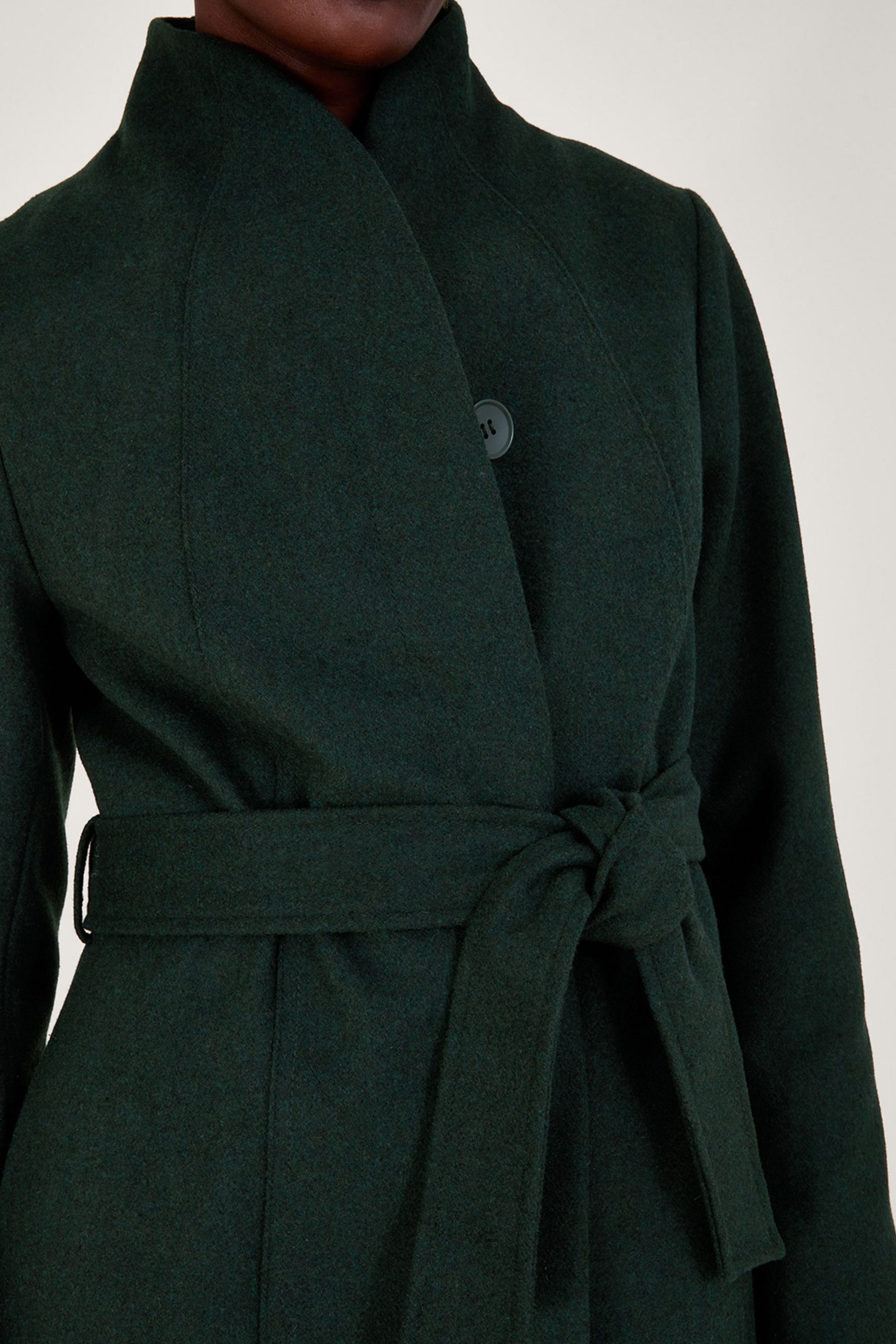 Buy Monsoon Green Saskia Belted Coat from Next Luxembourg