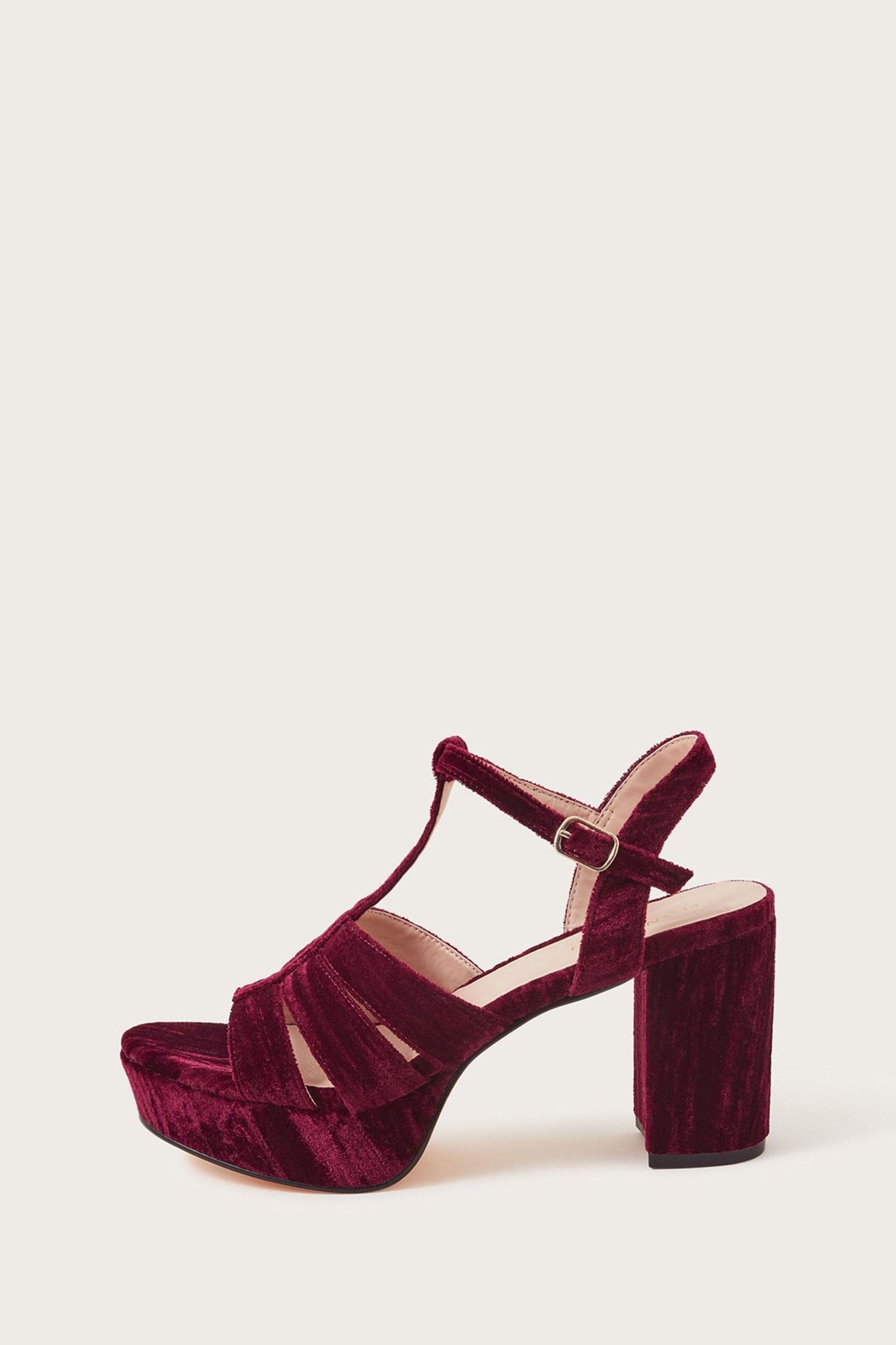 Buy Monsoon Red Velvet Crushed Platform Heels from Next Luxembourg