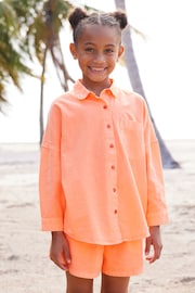 Soft Orange Shirt And Shorts Co-ord Set (3-16yrs) - Image 1 of 7