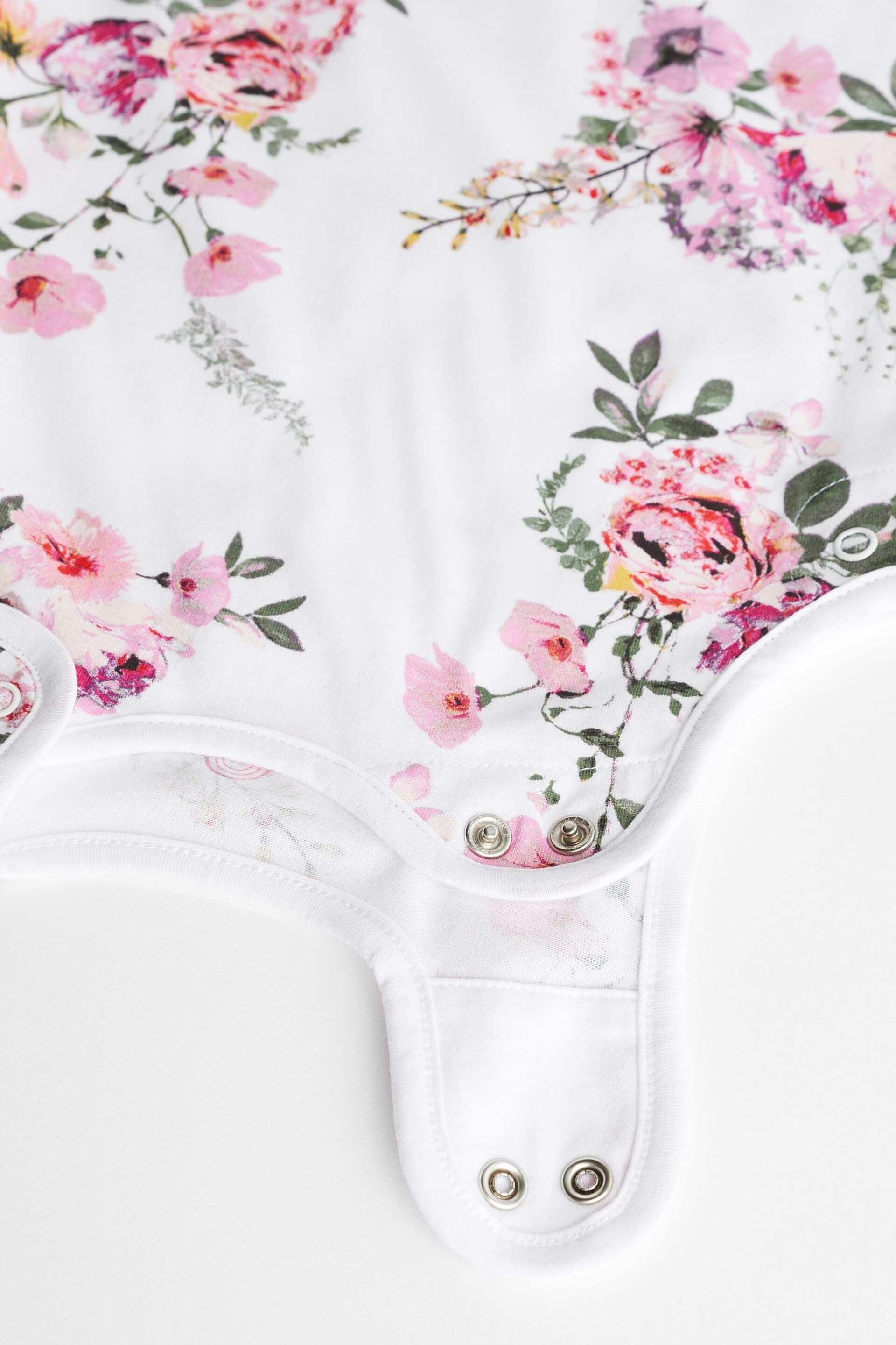 White Pink Floral 0.5 Tog Baby 100% Cotton Sleep Bag - Image 8 of 8