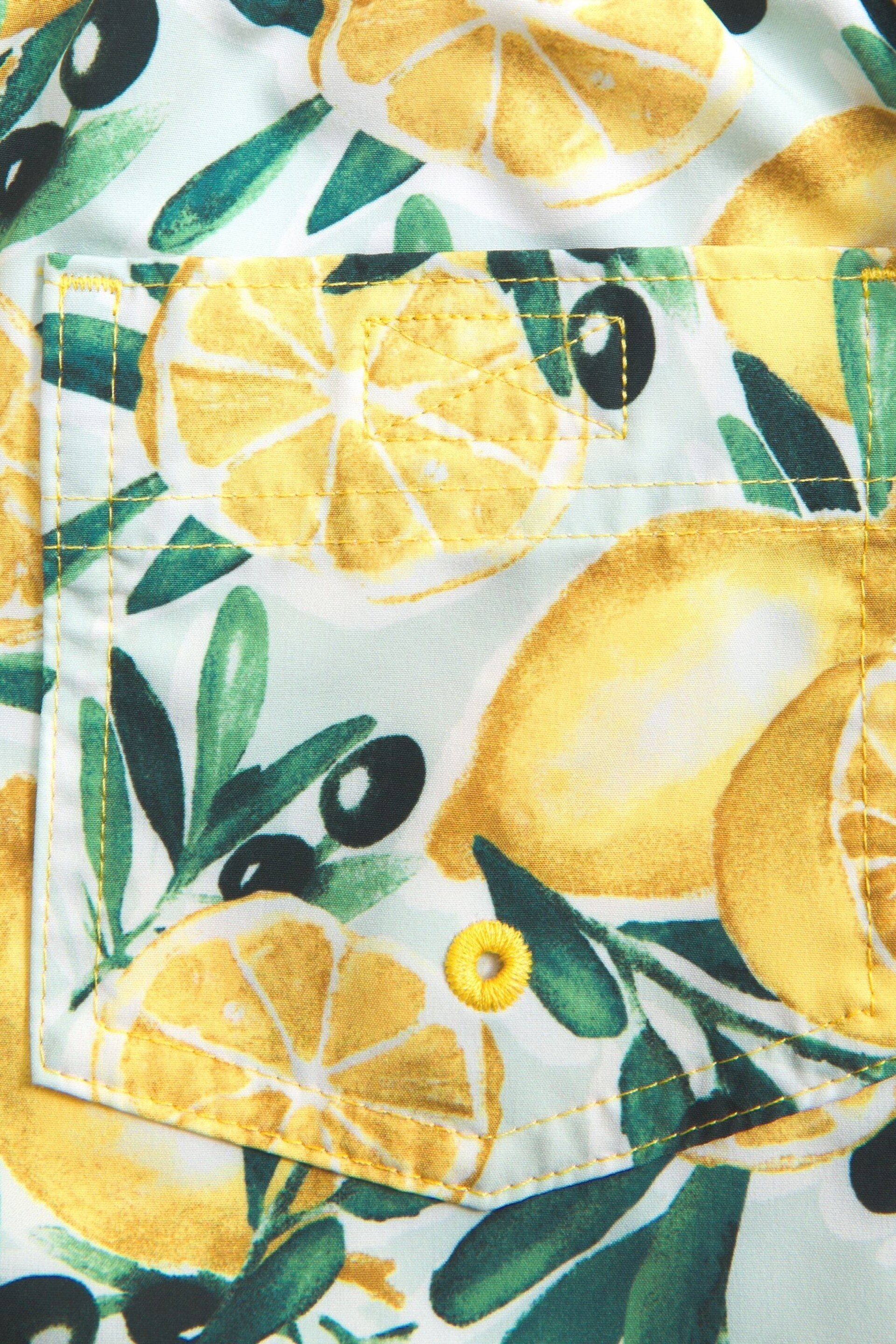 Abercrombie & Fitch Blue Lemon Fruit Print Swim Shorts - Image 3 of 3