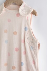 Beige Pink Multi Spot 0.5 Tog Baby 100% Cotton Sleep Bag - Image 5 of 9