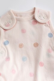 Beige Pink Multi Spot 0.5 Tog Baby 100% Cotton Sleep Bag - Image 6 of 9